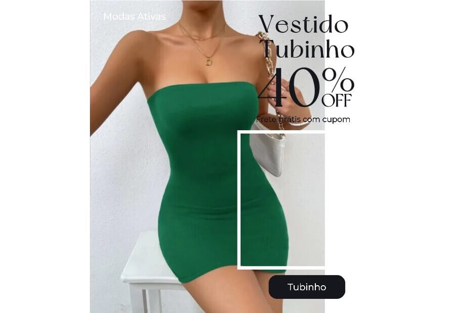 Vestido Tubinho verde curto