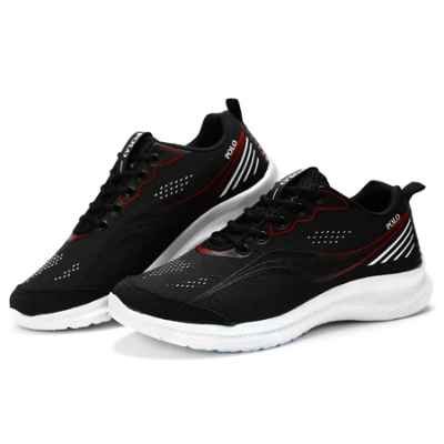 Par de Tênis Caminhada Preto Vermelho
