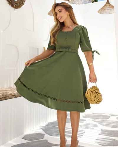 Detalhes da moda Evangélico na cor verde musgo