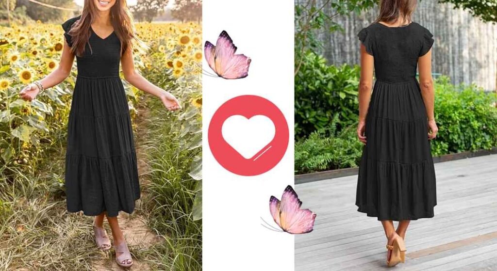 Vestido midi preto