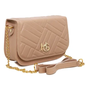 Modelo da Bolsa Feminina Mini Bag Transversal nude