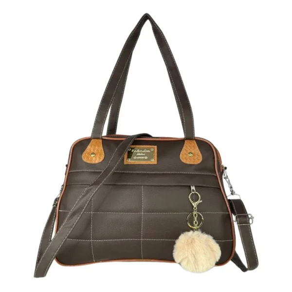 Modelo da Bolsa Feminina Média + Chaveiro na cor marrom